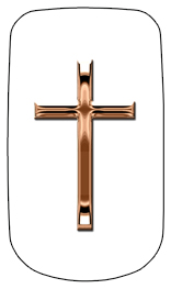DAROYAL-510-BZ-WT Bronze Single Cross White Background copy